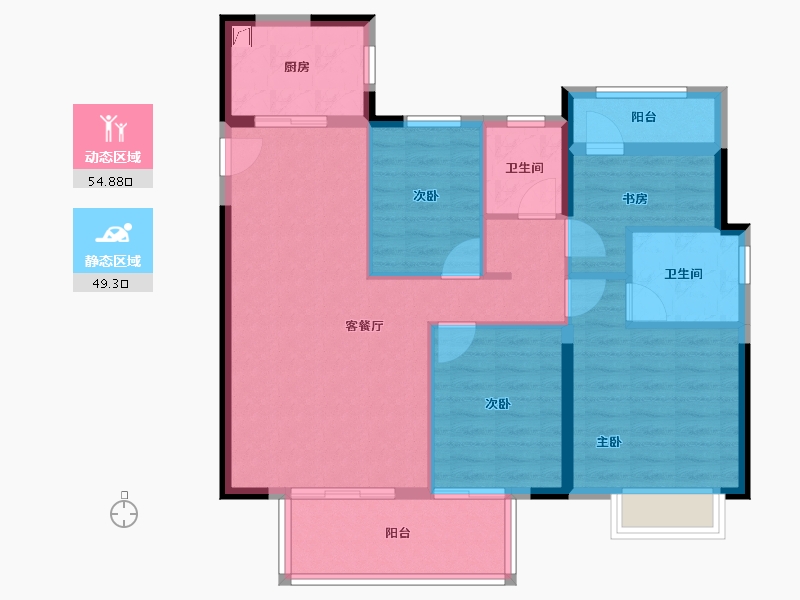 福建省-漳州市-联发君领壹号-93.59-户型库-动静分区