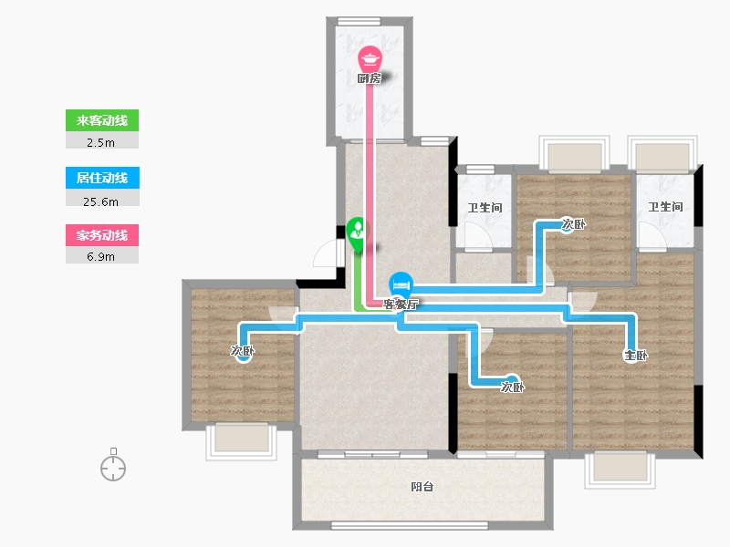 福建省-龙岩市-武平福景公园壹号-111.95-户型库-动静线