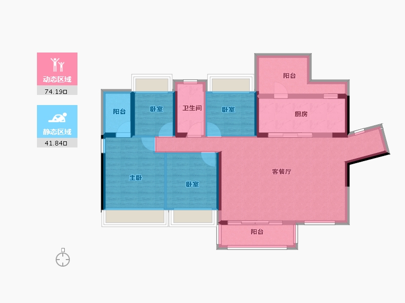 广东省-惠州市-江滨华府-103.30-户型库-动静分区