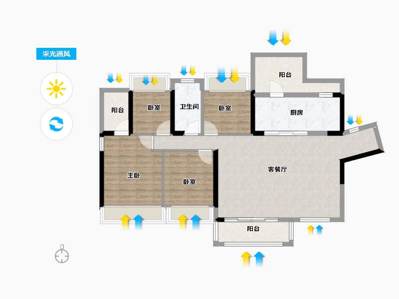 广东省-惠州市-江滨华府-103.30-户型库-采光通风