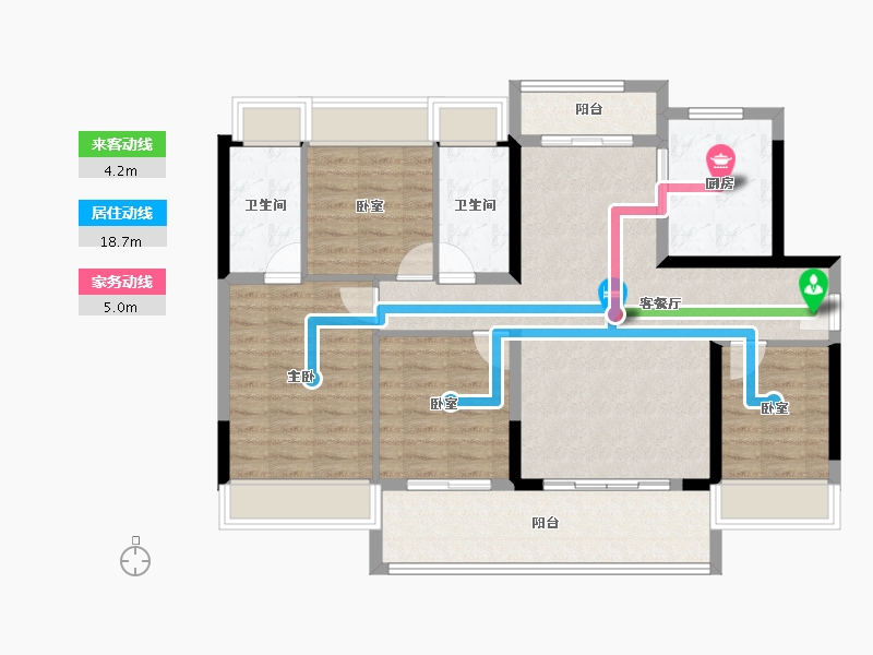 广东省-肇庆市-怀集碧桂园金珑臺-102.37-户型库-动静线