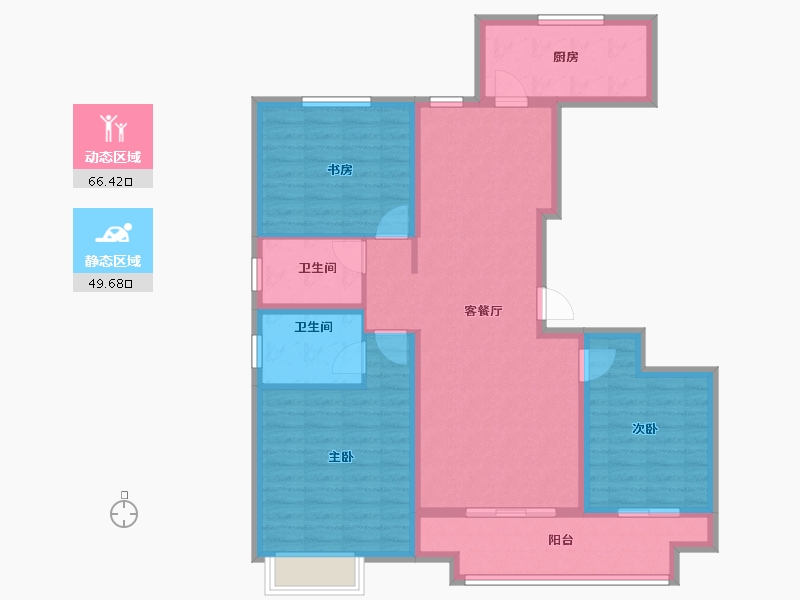 山东省-菏泽市-宏跃公园里-104.00-户型库-动静分区