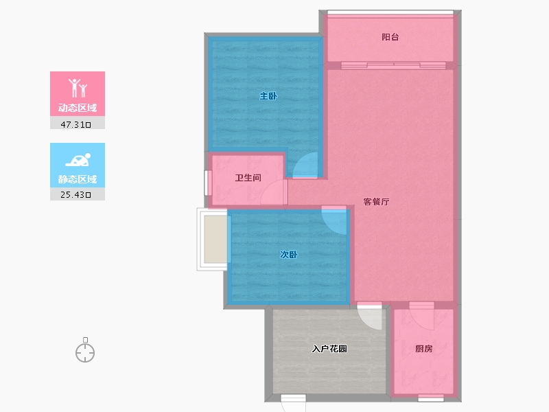 四川省-成都市-东方威尼斯-74.38-户型库-动静分区