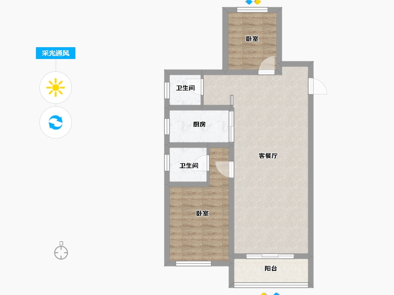 甘肃省-天水市-颐达·合府-67.19-户型库-采光通风