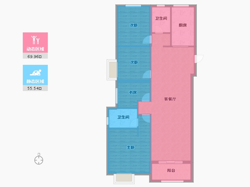 湖北省-武汉市-万科新世纪翡翠滨江-114.60-户型库-动静分区