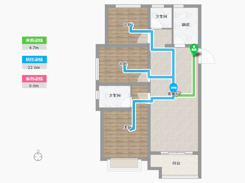 陕西省-咸阳市-绿城咸阳桂语江南-96.00-户型库-动静线