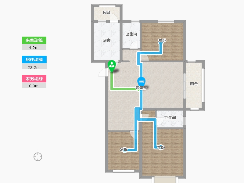 湖北省-武汉市-万科新世纪翡翠滨江-113.74-户型库-动静线