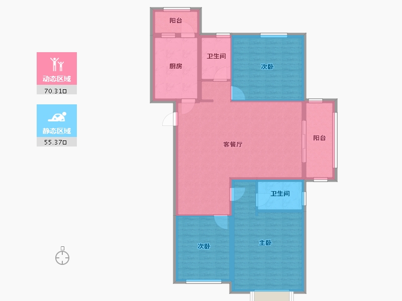 湖北省-武汉市-万科新世纪翡翠滨江-113.74-户型库-动静分区