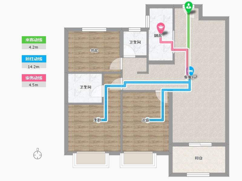 山东省-菏泽市-澳泽幸福里-88.46-户型库-动静线