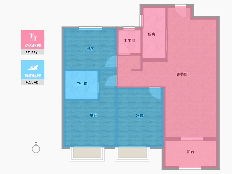 山东省-菏泽市-澳泽幸福里-88.46-户型库-动静分区