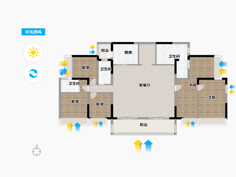 广东省-惠州市-碧桂园十里银滩维港湾-185.80-户型库-采光通风