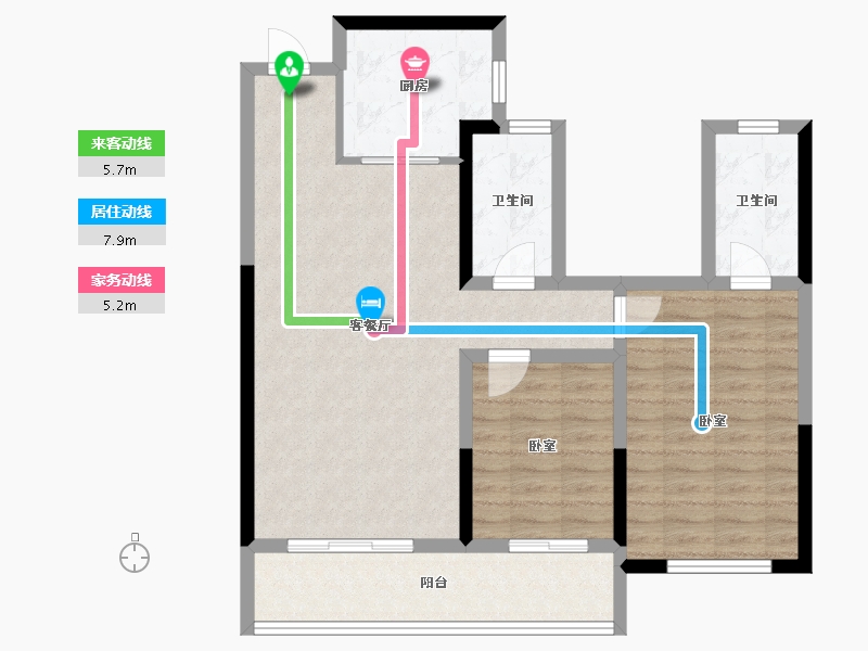 甘肃省-天水市-颐达·合府-84.00-户型库-动静线