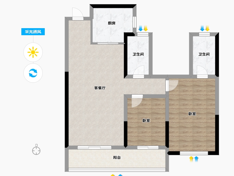 甘肃省-天水市-颐达·合府-84.00-户型库-采光通风