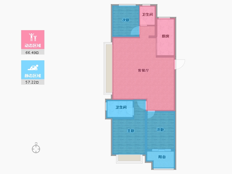 陕西省-咸阳市-绿城咸阳桂语江南-112.09-户型库-动静分区