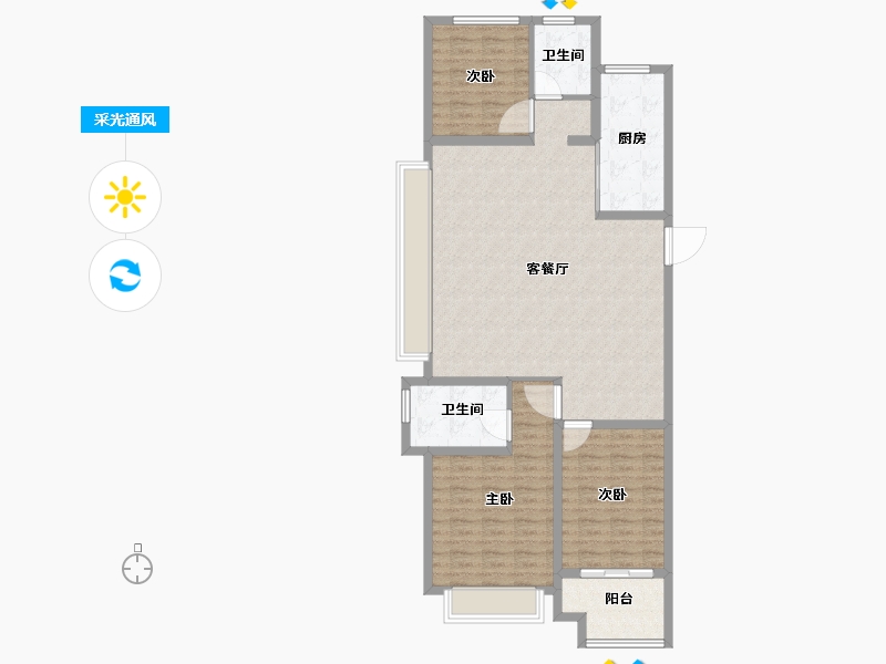 陕西省-咸阳市-绿城咸阳桂语江南-112.09-户型库-采光通风