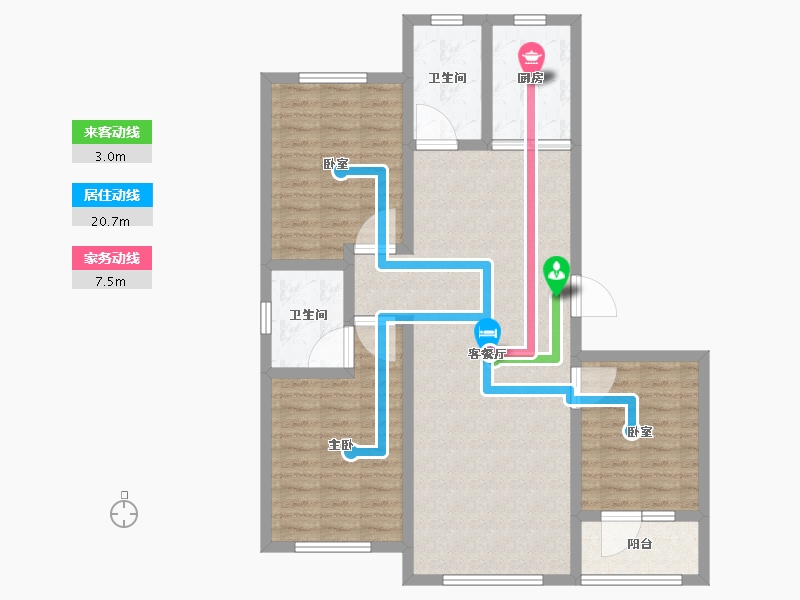 山东省-淄博市-鼓浪屿小镇-97.60-户型库-动静线