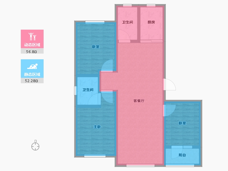 山东省-淄博市-鼓浪屿小镇-97.60-户型库-动静分区