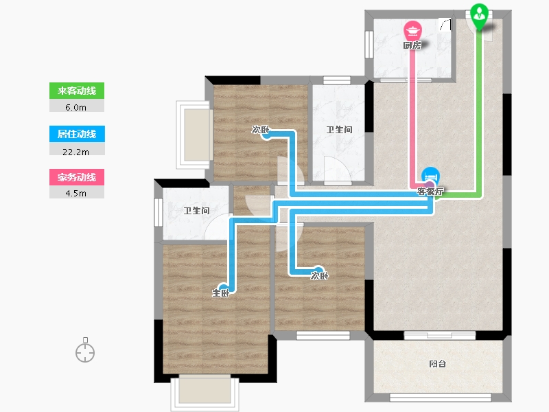 湖南省-郴州市-恒嘉月伴湾-80.11-户型库-动静线