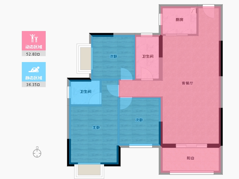 湖南省-郴州市-恒嘉月伴湾-80.11-户型库-动静分区