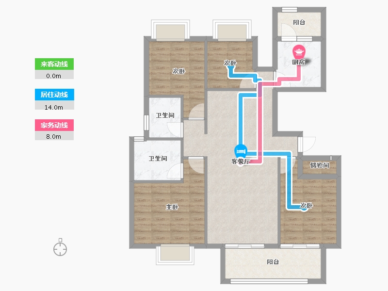 福建省-龙岩市-武平福景公园壹号-98.67-户型库-动静线