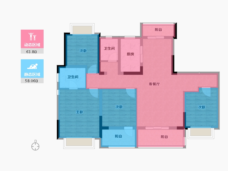 河南省-南阳市-华侨城纯水岸-108.15-户型库-动静分区