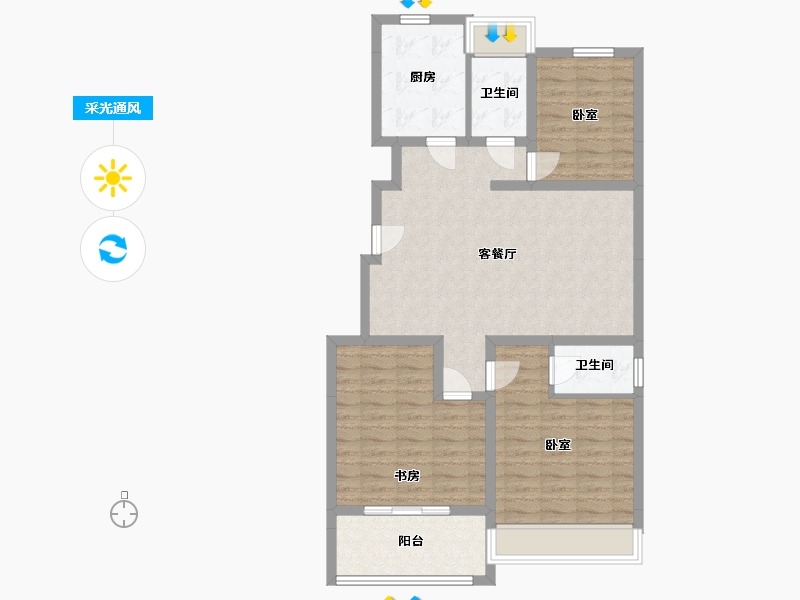 河南省-濮阳市-桂圆小区-120.00-户型库-采光通风