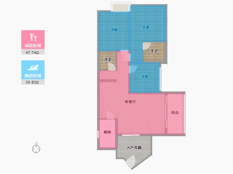 四川省-成都市-东方威尼斯-90.91-户型库-动静分区