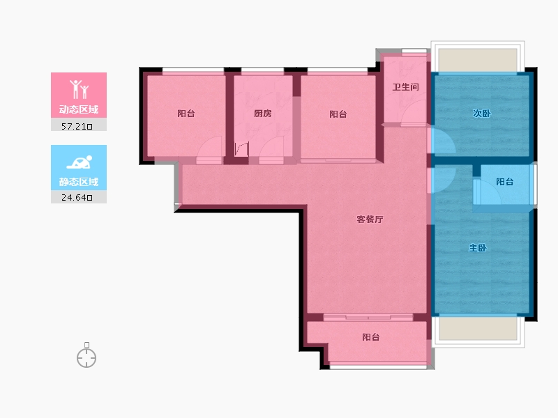 广东省-惠州市-丰谷天玺花园-71.38-户型库-动静分区