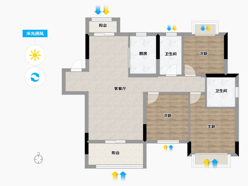 江西省-抚州市-​清华苑状元府-90.20-户型库-采光通风