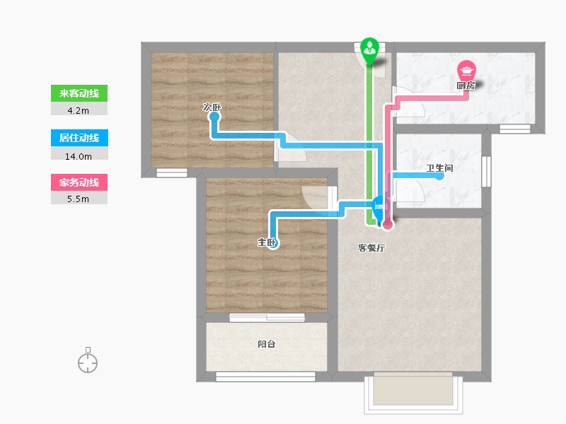 陕西省-咸阳市-滨河星城-61.02-户型库-动静线