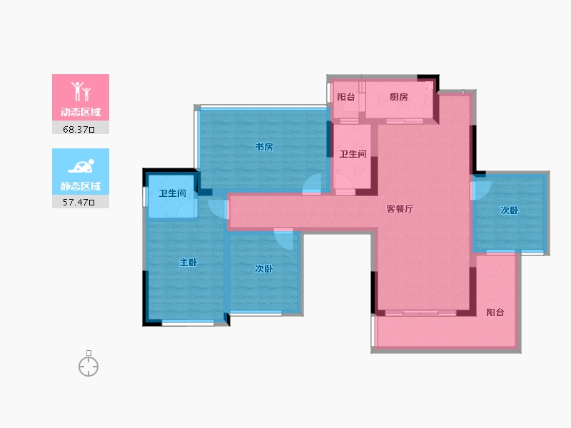 四川省-宜宾市-悦湖居-111.14-户型库-动静分区