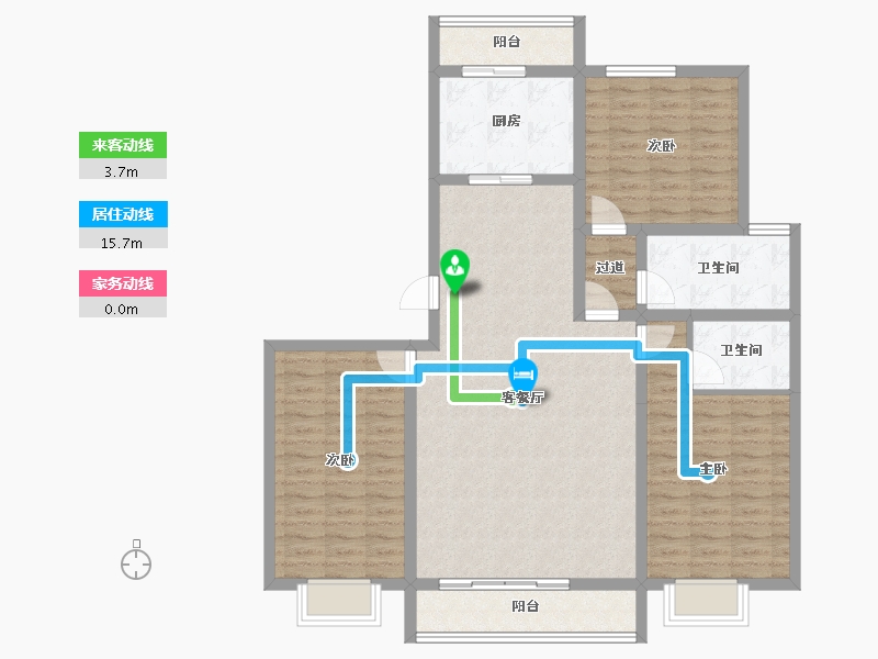 内蒙古自治区-乌兰察布市-文德世家-115.67-户型库-动静线