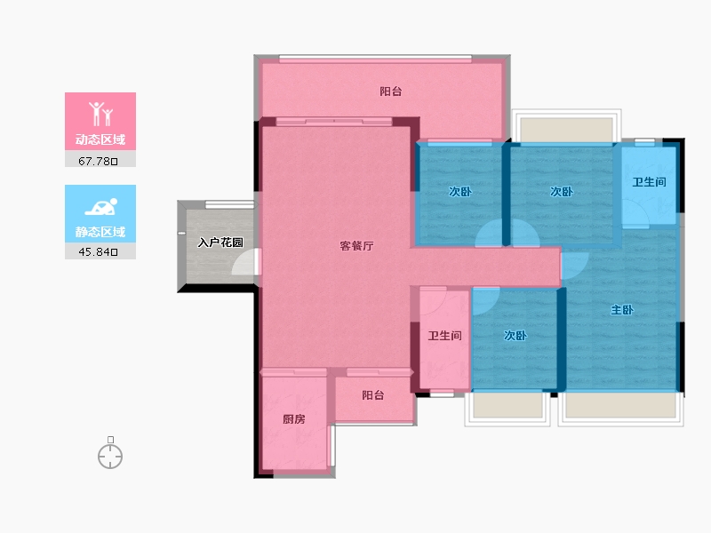 广东省-肇庆市-百盈花园-106.67-户型库-动静分区