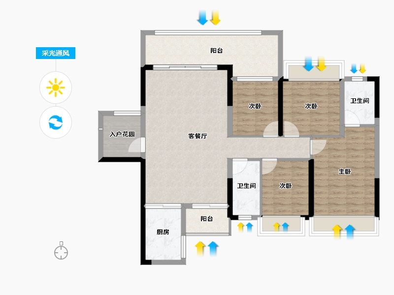 广东省-肇庆市-百盈花园-106.67-户型库-采光通风