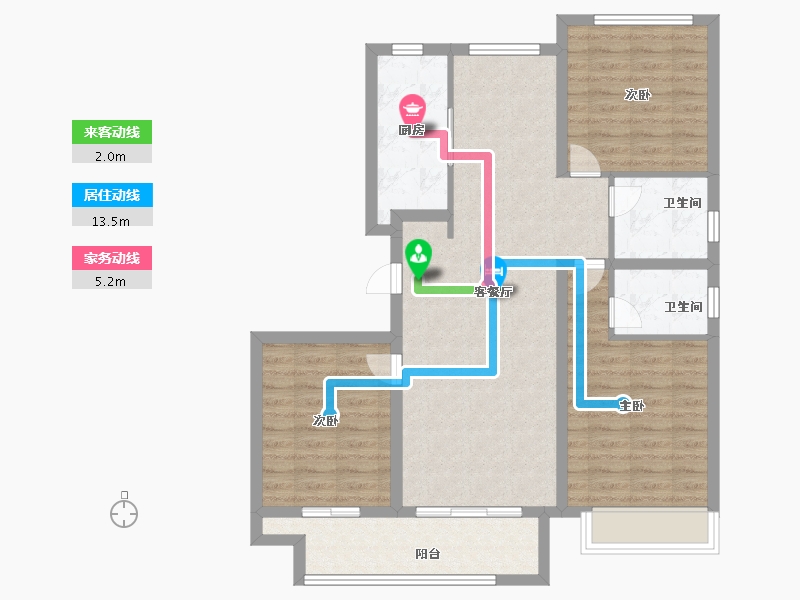 山东省-菏泽市-宏跃公园里-93.60-户型库-动静线