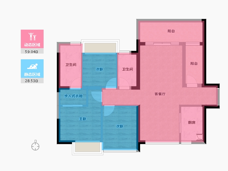 广东省-惠州市-丰谷天玺花园-77.38-户型库-动静分区