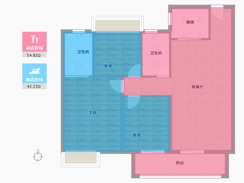 江西省-抚州市-​崇仁印江澜-88.80-户型库-动静分区