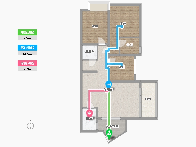 四川省-成都市-东方威尼斯-88.54-户型库-动静线