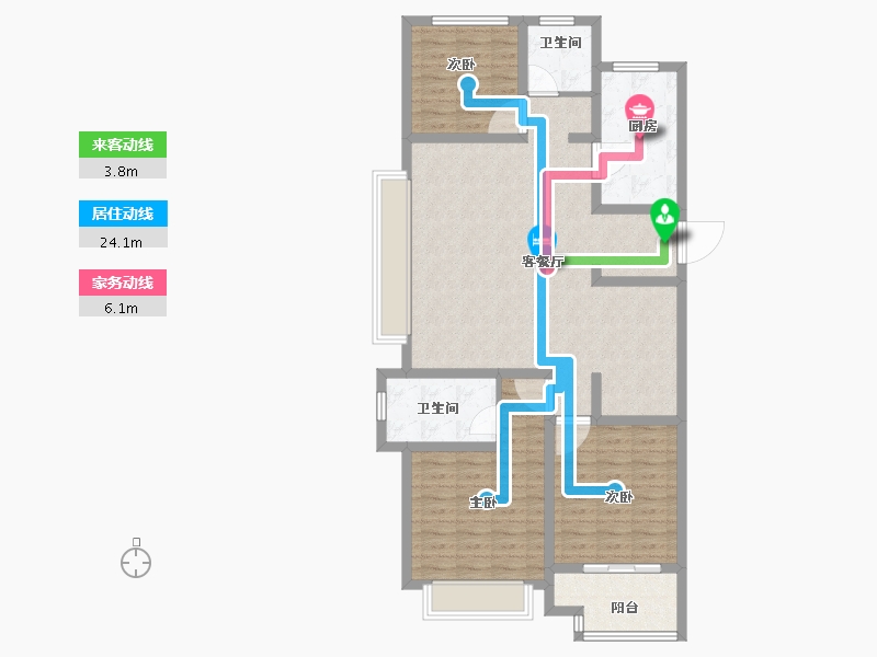 陕西省-咸阳市-绿城咸阳桂语江南-108.00-户型库-动静线