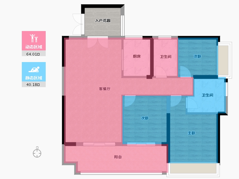 广东省-肇庆市-百盈花园-100.07-户型库-动静分区