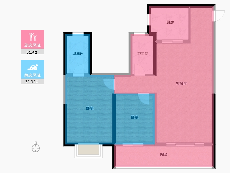 甘肃省-天水市-颐达·合府-84.00-户型库-动静分区