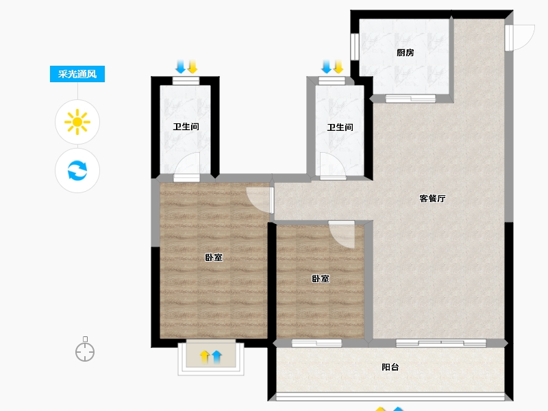 甘肃省-天水市-颐达·合府-84.00-户型库-采光通风