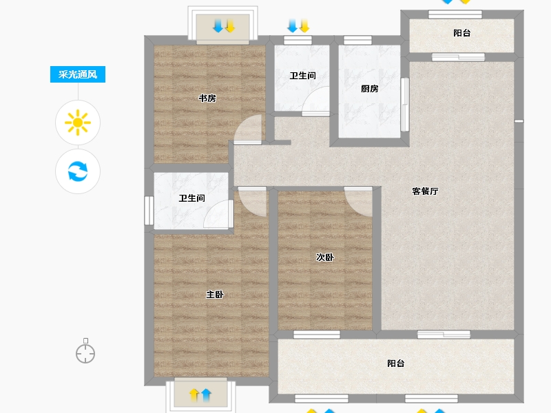 江西省-抚州市-仕林学府-93.42-户型库-采光通风