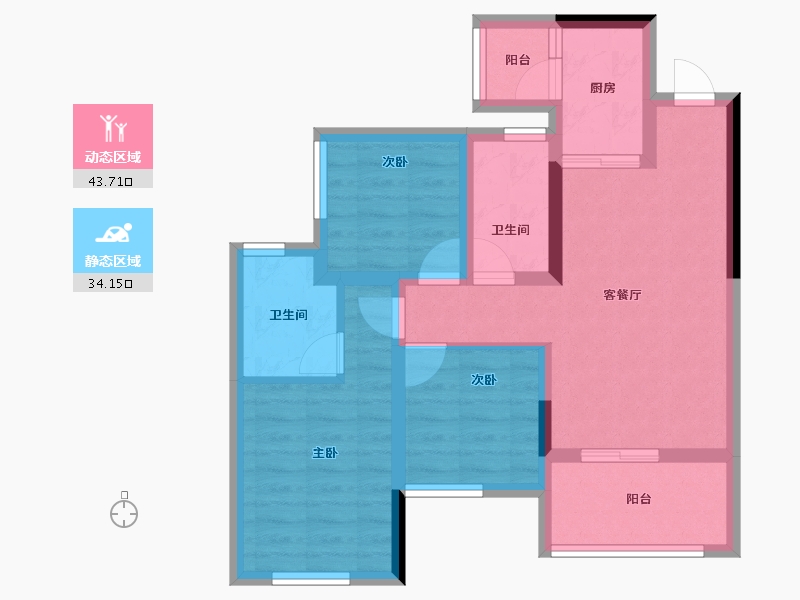 四川省-南充市-书香九里-67.81-户型库-动静分区