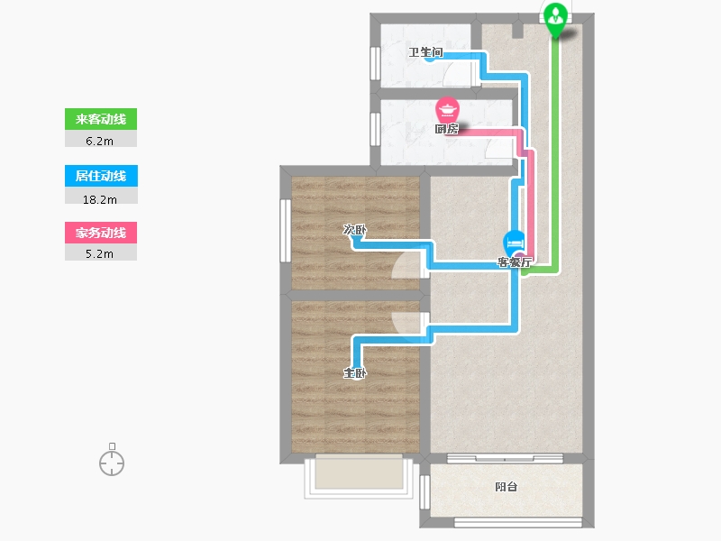 陕西省-咸阳市-滨河星城-65.06-户型库-动静线