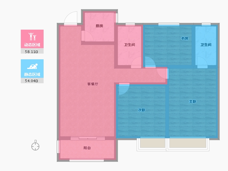 山东省-菏泽市-洪盛锦绣城-99.80-户型库-动静分区