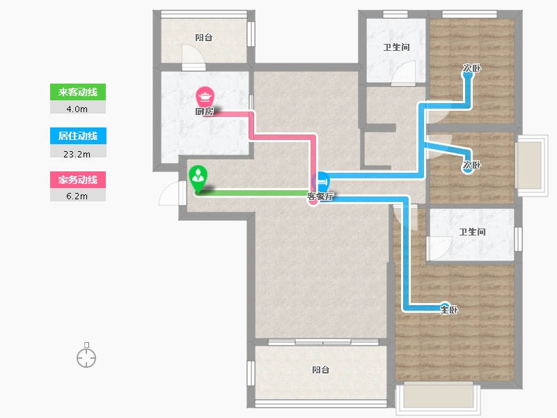 山东省-菏泽市-菏泽恒大御峰-105.70-户型库-动静线