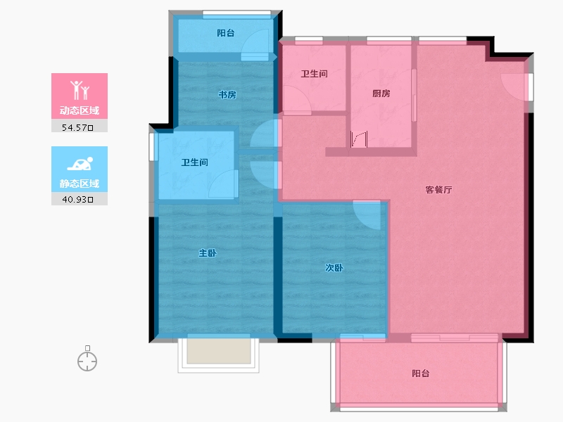 福建省-漳州市-联发君领壹号-85.61-户型库-动静分区