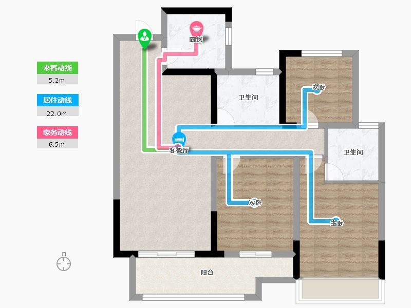 山东省-菏泽市-绿城诚园-87.99-户型库-动静线