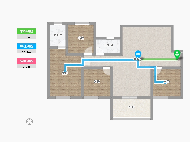 四川省-南充市-鼎仁恒骏府天禧-87.66-户型库-动静线